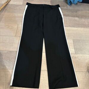 ANN TAYLOR WOMENS BLACK WHITE 12 PETITE PANTS NEW